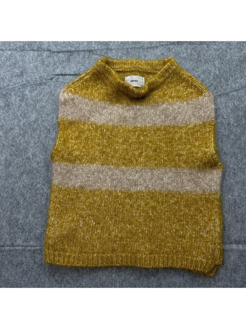Humanoid Pullover Sweater Vest Women's Size Large Striped Superfine Alpaca Blend